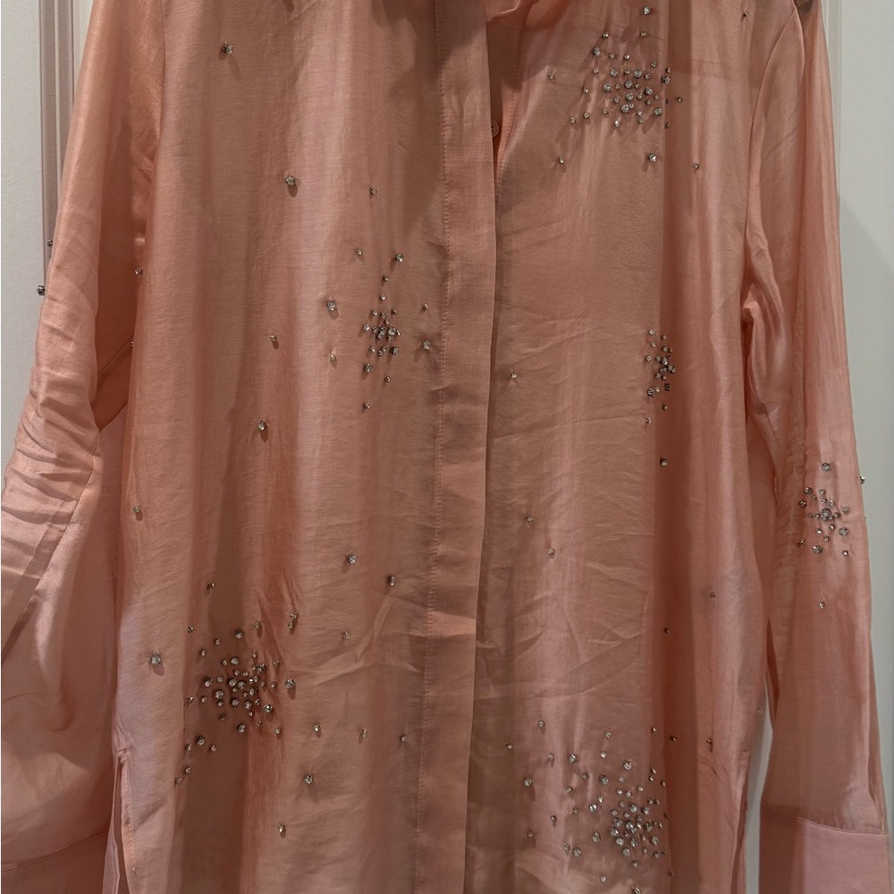 Zara Pink Embellished Blouse